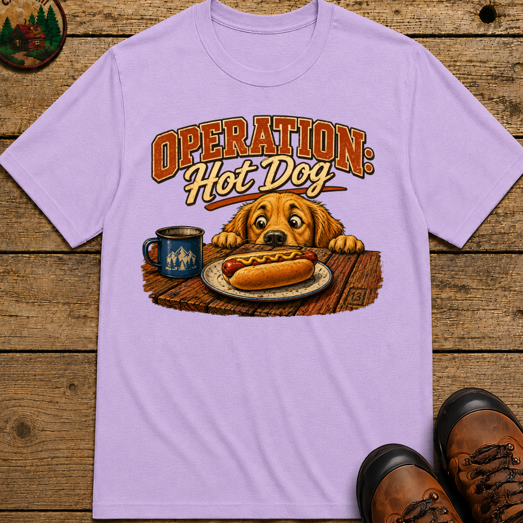 Operation Hot Dog Funny Camping Dog Shirt — Outdoor Humor Tee