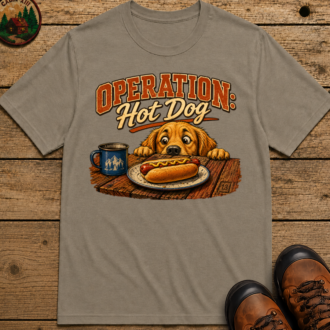 Operation Hot Dog Funny Camping Dog Shirt — Outdoor Humor Tee