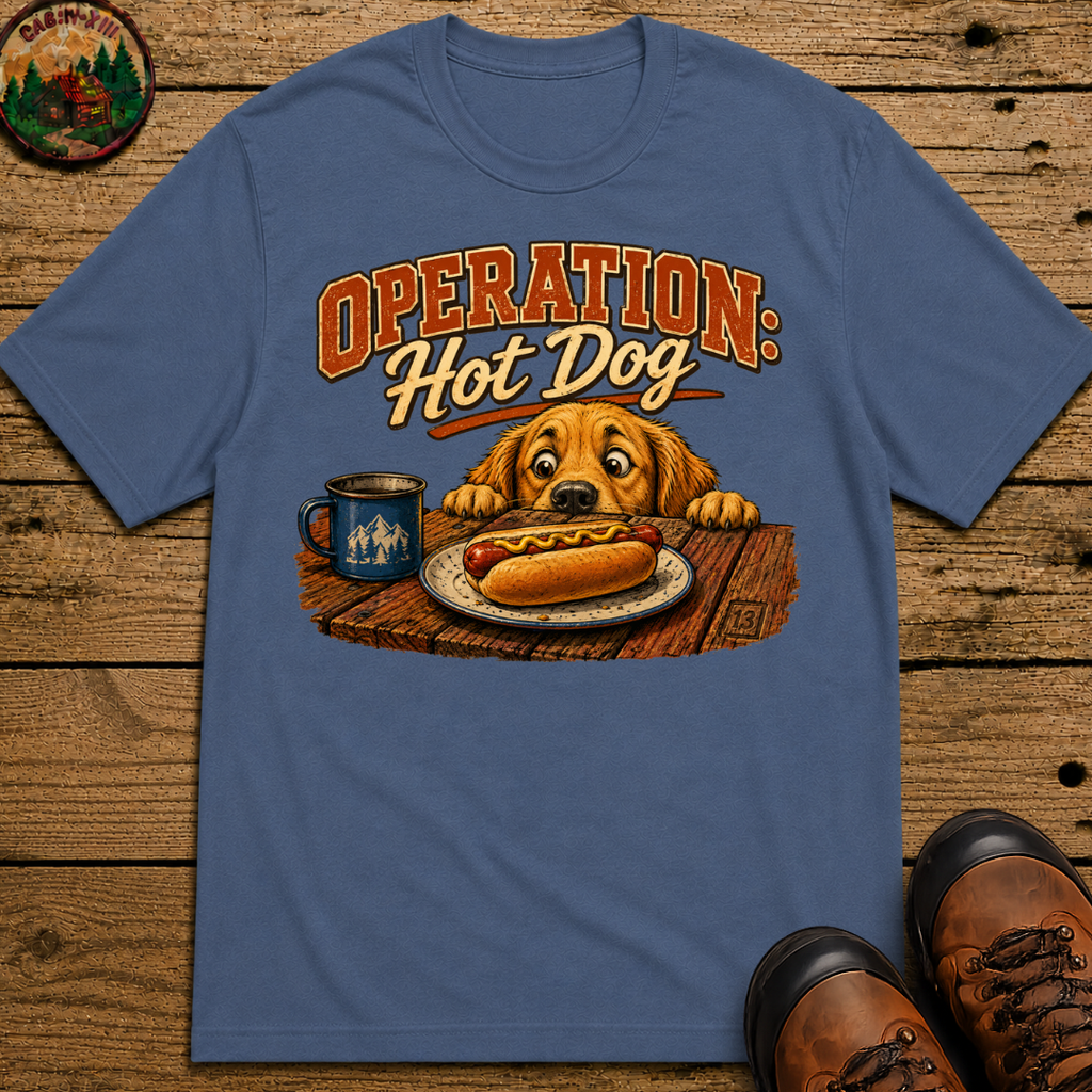 Operation Hot Dog Funny Camping Dog Shirt — Outdoor Humor Tee