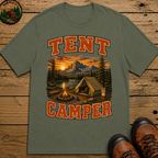 Tent Camper Shirt — Vintage Mountain Lake Camping Tee