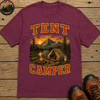 Tent Camper Shirt — Vintage Mountain Lake Camping Tee