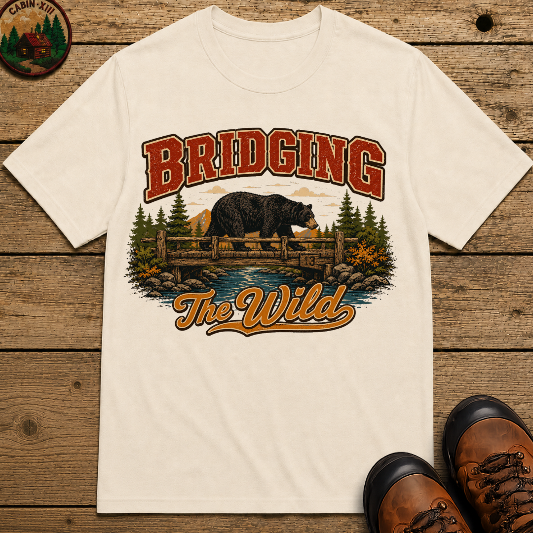 Bridging the Wild Vintage Bear Camping Shirt — Outdoor Nature Tee