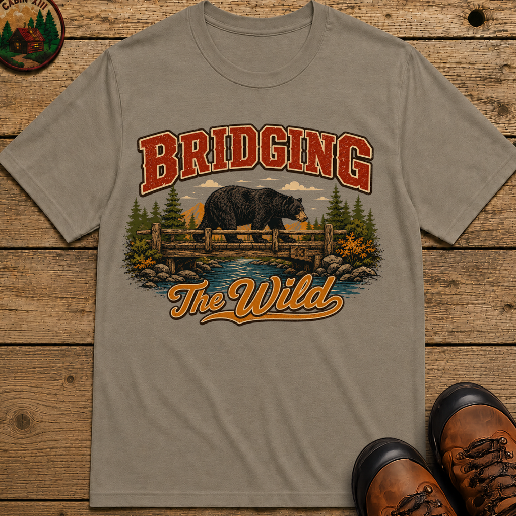 Bridging the Wild Vintage Bear Camping Shirt — Outdoor Nature Tee