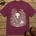 Alien Hiding in the Bushes Shirt — Funny Outdoor UFO Sketch Tee