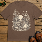 Alien Hiding in the Bushes Shirt — Funny Outdoor UFO Sketch Tee