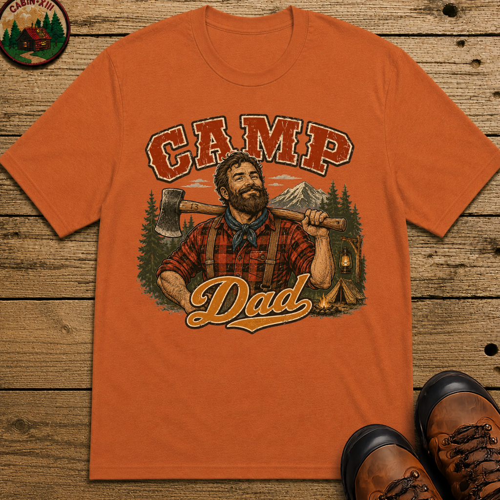 Camp Dad Lumberjack Camping Shirt — Vintage Outdoor Dad Tee