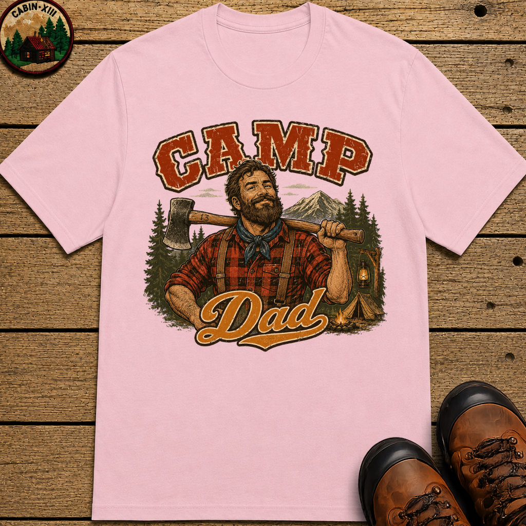 Camp Dad Lumberjack Camping Shirt — Vintage Outdoor Dad Tee