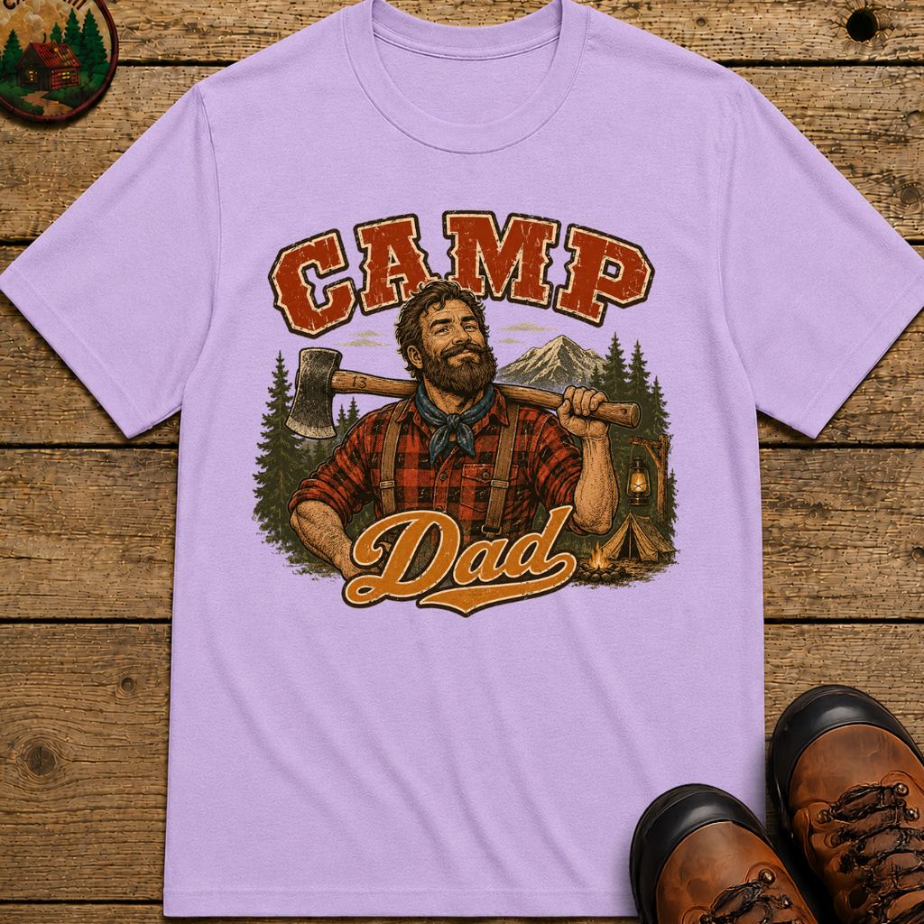 Camp Dad Lumberjack Camping Shirt — Vintage Outdoor Dad Tee