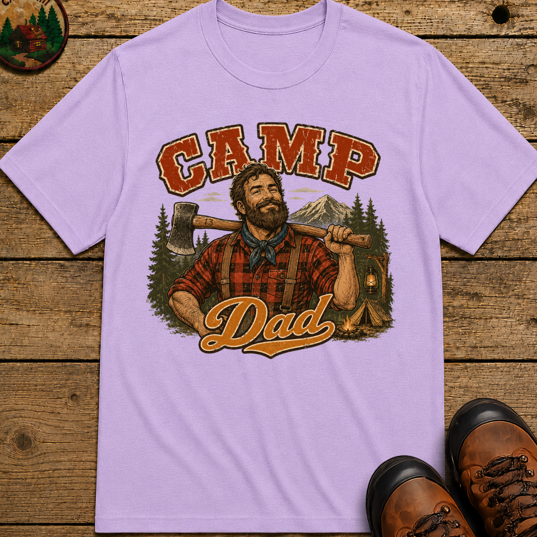 Camp Dad Lumberjack Camping Shirt — Vintage Outdoor Dad Tee