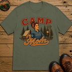 Camp Mom Vintage Camping Shirt — Retro Outdoor Mom Portrait Tee