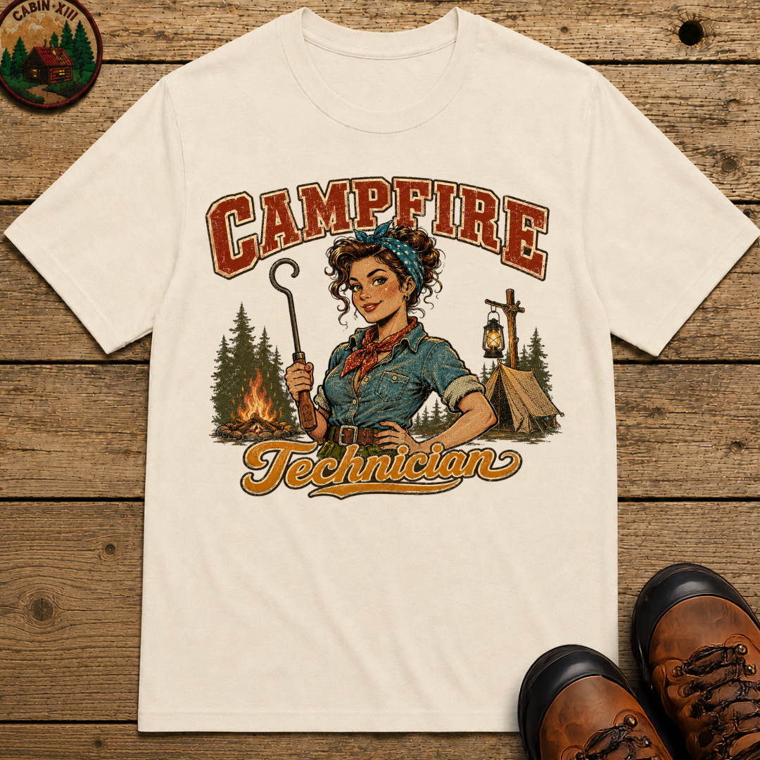 Campfire Technician Funny Camping Shirt — Vintage Outdoor Women's Tee