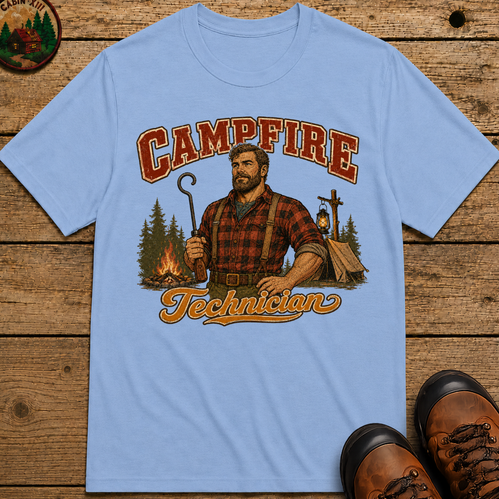 Campfire Technician Funny Camping Shirt — Vintage Outdoor Men's Tee