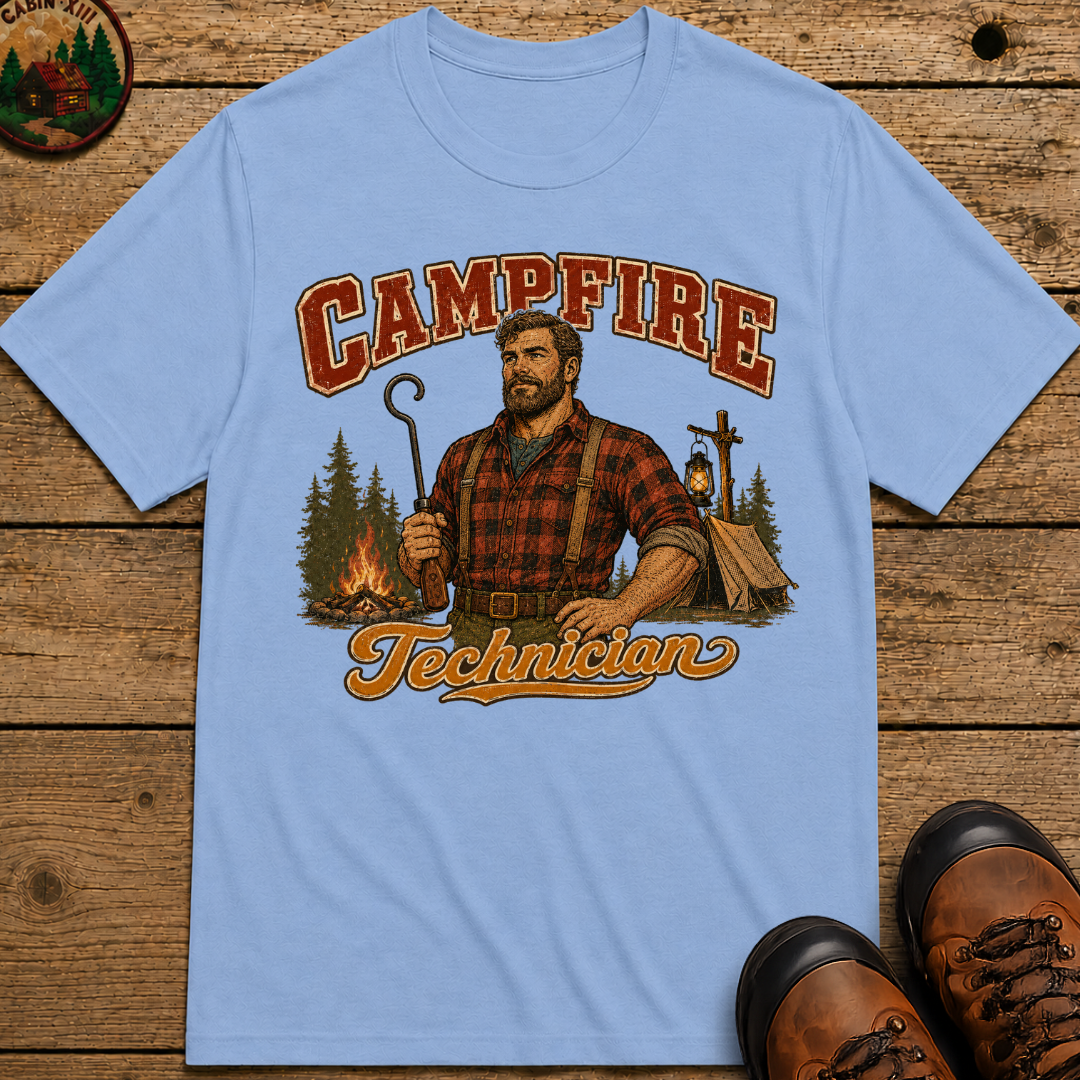 Campfire Technician Funny Camping Shirt — Vintage Outdoor Men's Tee