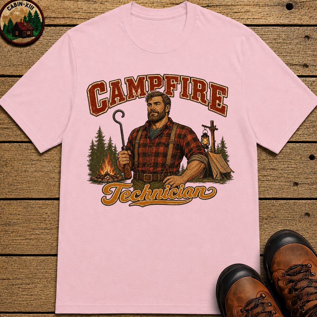 Campfire Technician Funny Camping Shirt — Vintage Outdoor Men's Tee