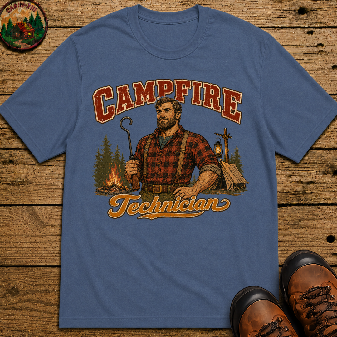 Campfire Technician Funny Camping Shirt — Vintage Outdoor Men's Tee