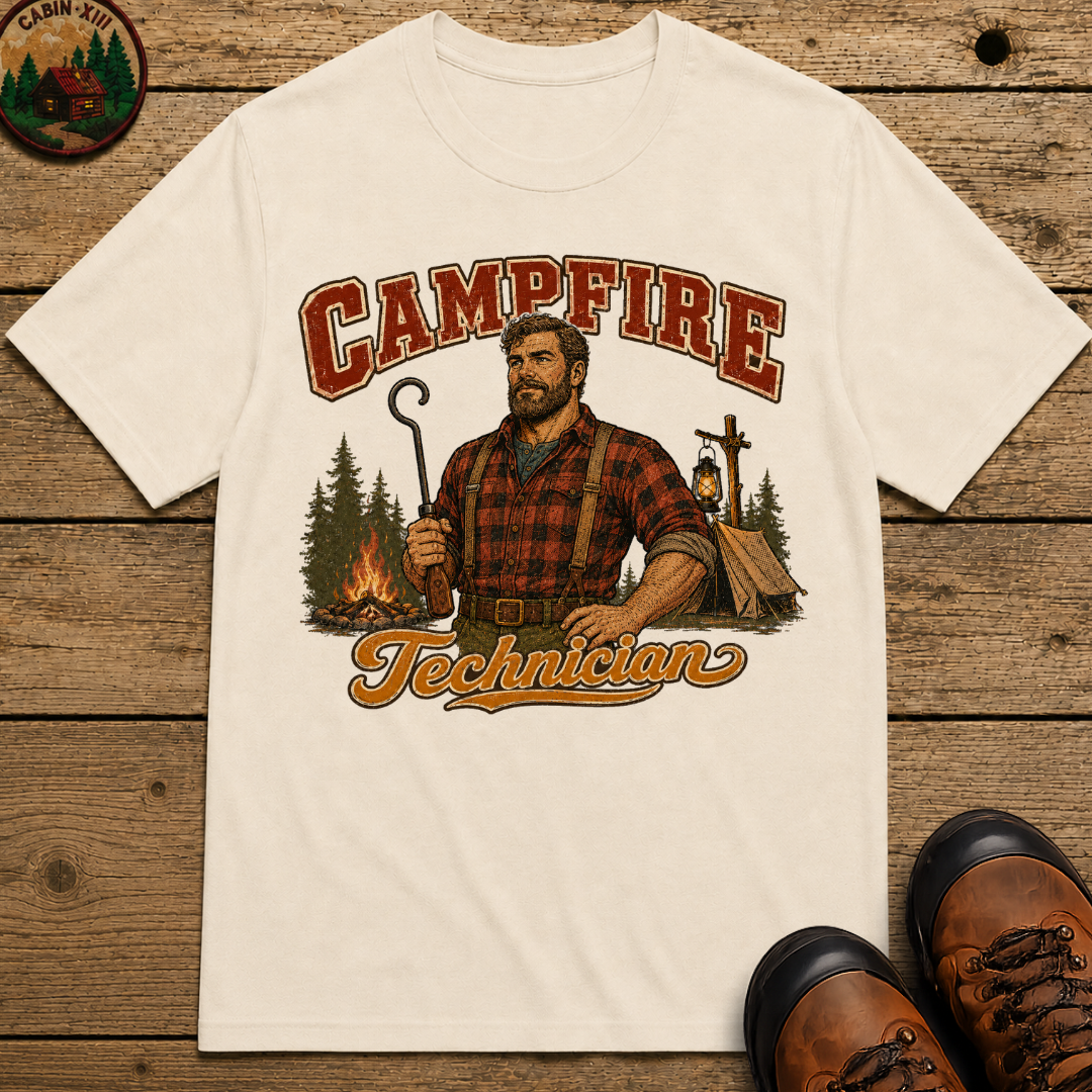 Campfire Technician Funny Camping Shirt — Vintage Outdoor Men's Tee