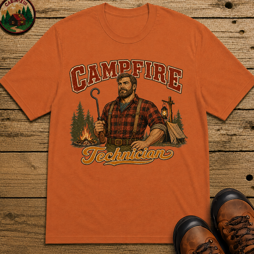 Campfire Technician Funny Camping Shirt — Vintage Outdoor Men's Tee