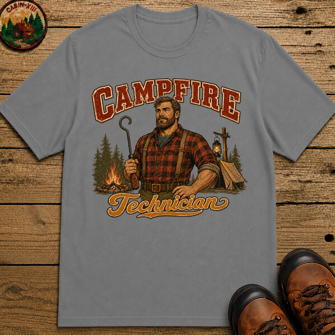 Campfire Technician Funny Camping Shirt — Vintage Outdoor Men's Tee