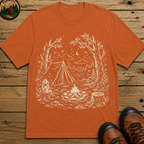 Firefly Campsite Night Shirt — Vintage Outdoor Sketch Camping Tee