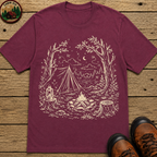 Firefly Campsite Night Shirt — Vintage Outdoor Sketch Camping Tee