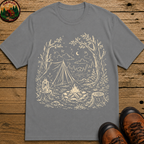 Firefly Campsite Night Shirt — Vintage Outdoor Sketch Camping Tee