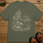 Firefly Lake Campsite Shirt — Vintage Outdoor Sketch Camping Tee