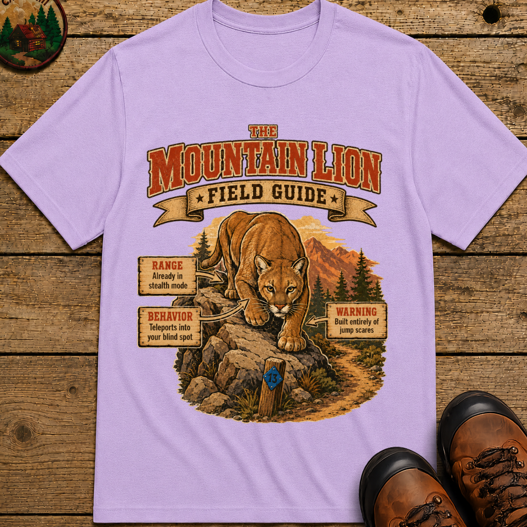 Mountain Lion Field Guide - Built Entirely of Jump Scares Shirt