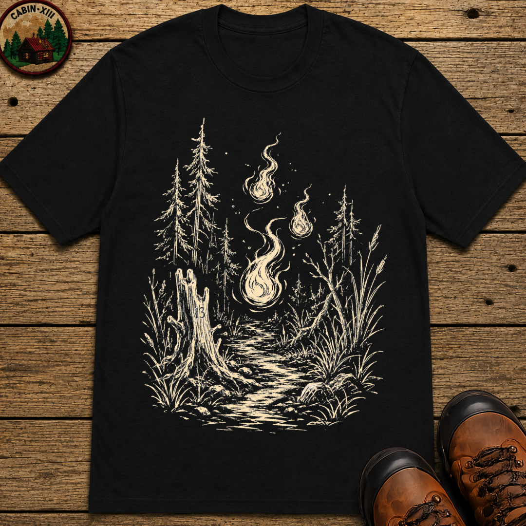 Will O The Wisp Forest Path Shirt — Vintage Outdoor Folklore Tee