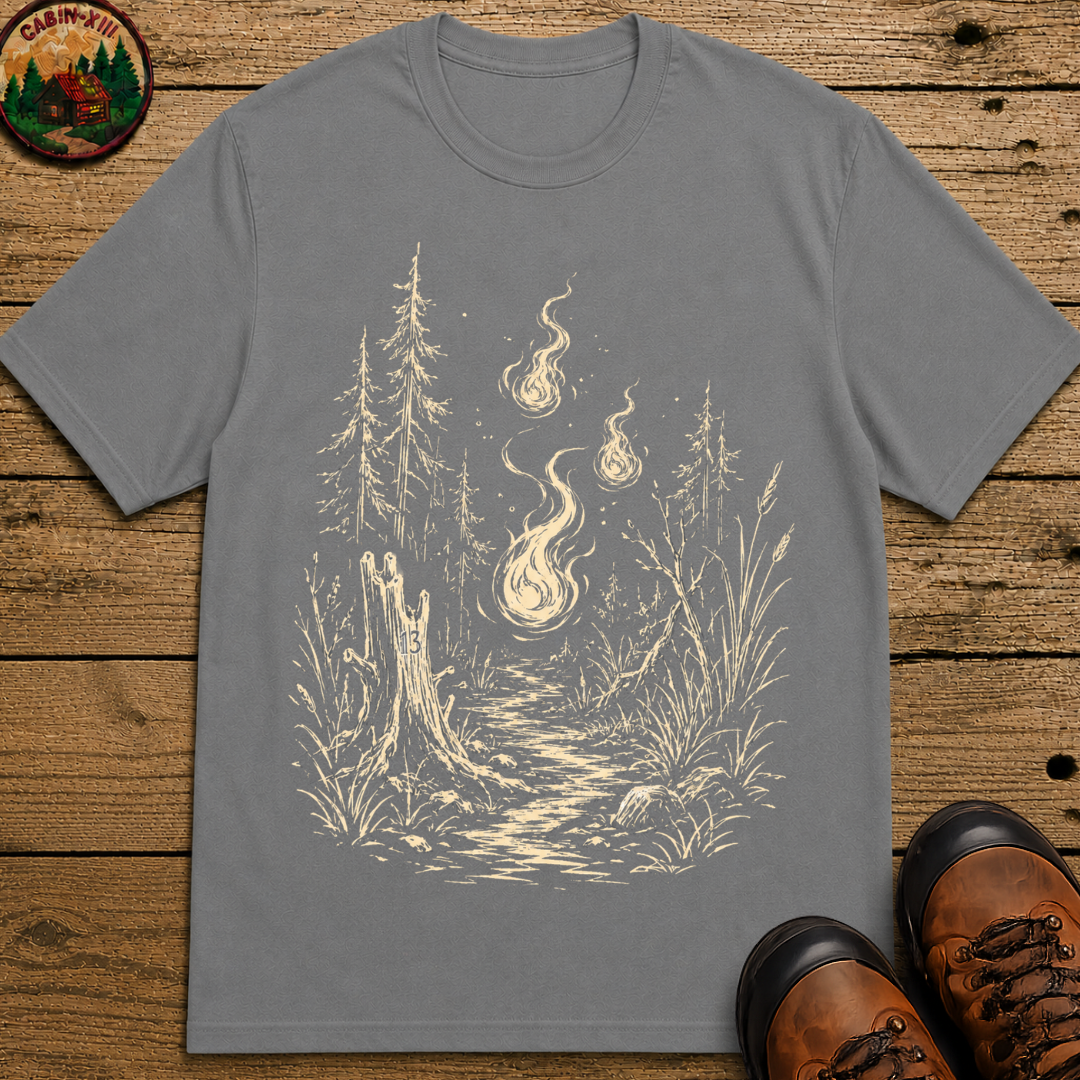 Will O The Wisp Forest Path Shirt — Vintage Outdoor Folklore Tee