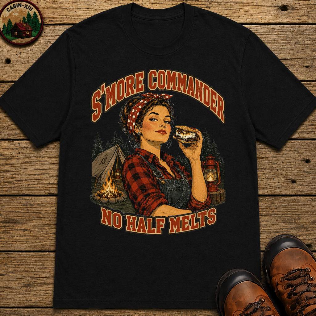 S'more Commander No Half Melts Funny Camping Shirt