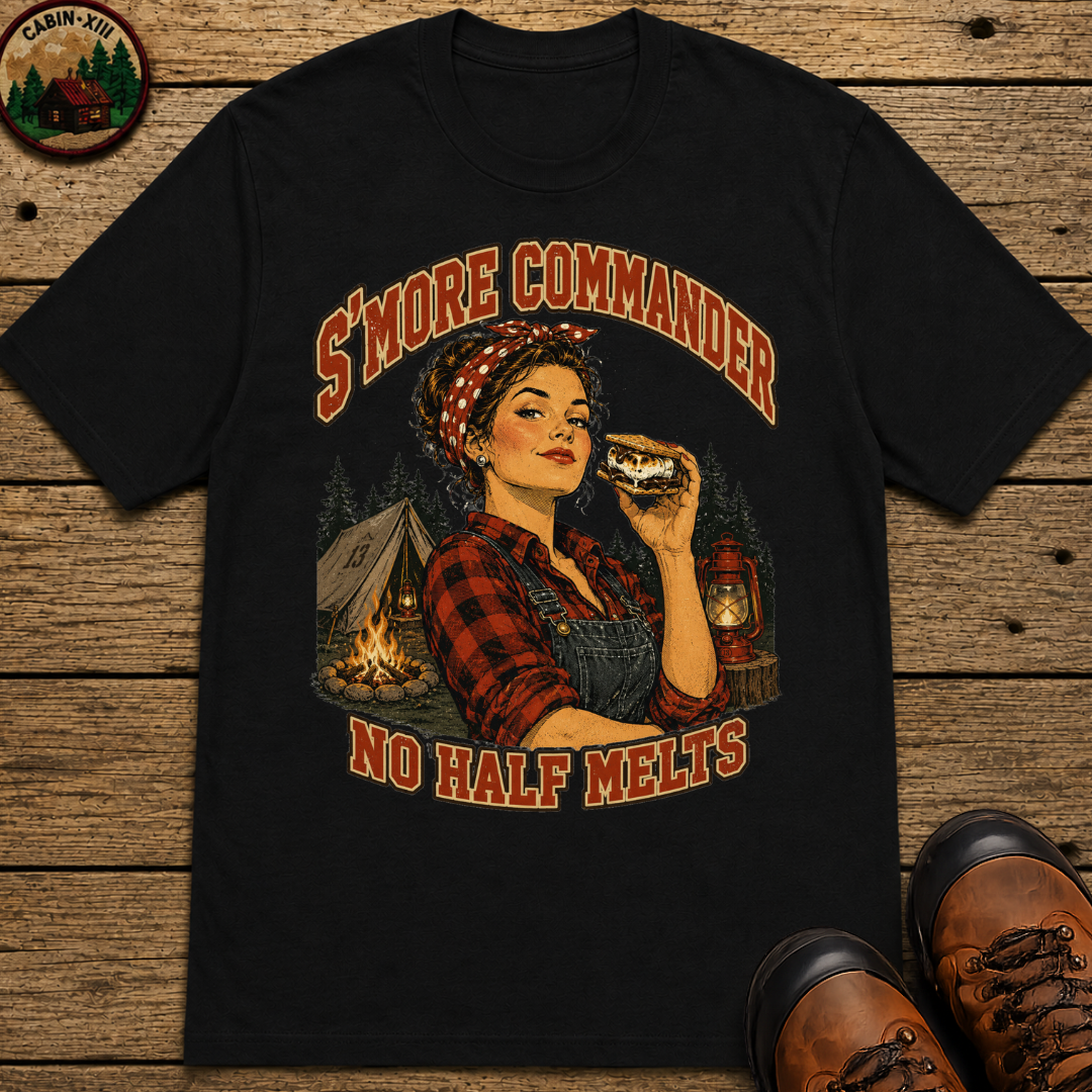 S'more Commander No Half Melts Funny Camping Shirt