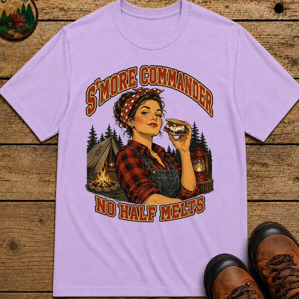 S'more Commander No Half Melts Funny Camping Shirt
