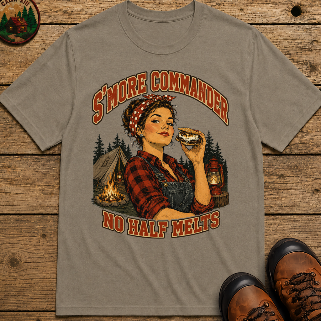 S'more Commander No Half Melts Funny Camping Shirt
