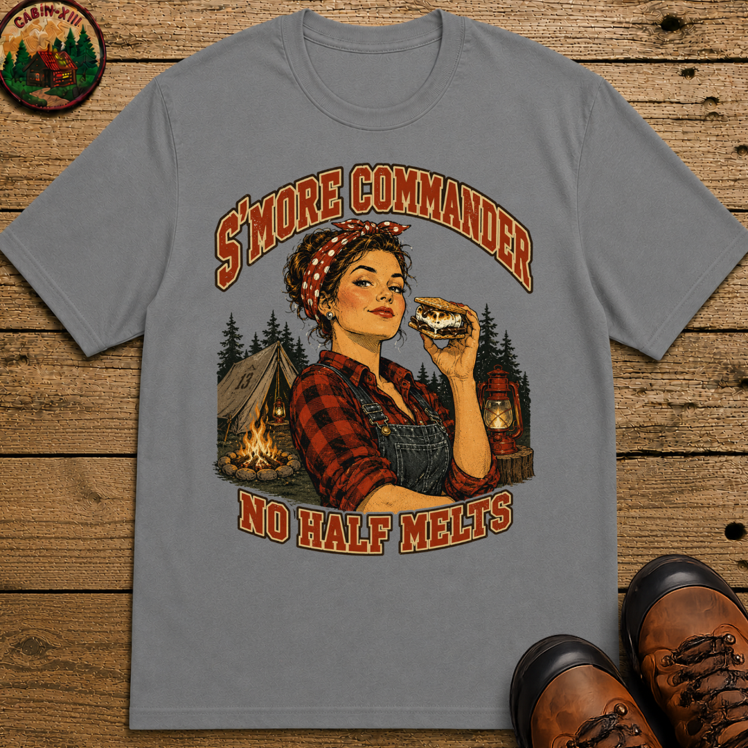 S'more Commander No Half Melts Funny Camping Shirt