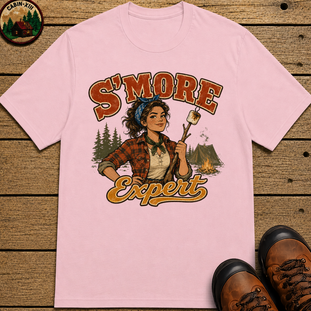 S'more Expert Funny Camping Shirt — Vintage Campfire Women's Tee