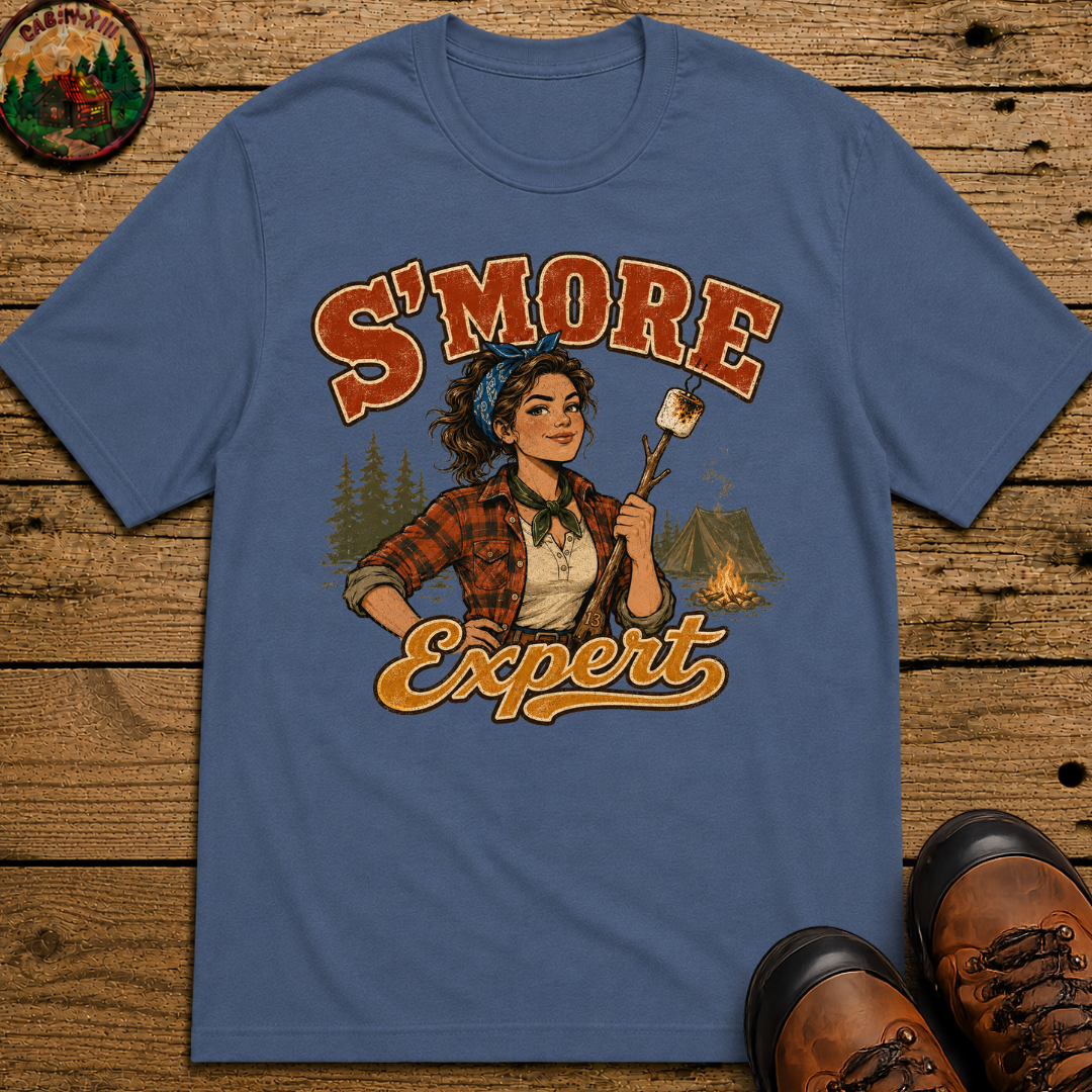 S'more Expert Funny Camping Shirt — Vintage Campfire Women's Tee