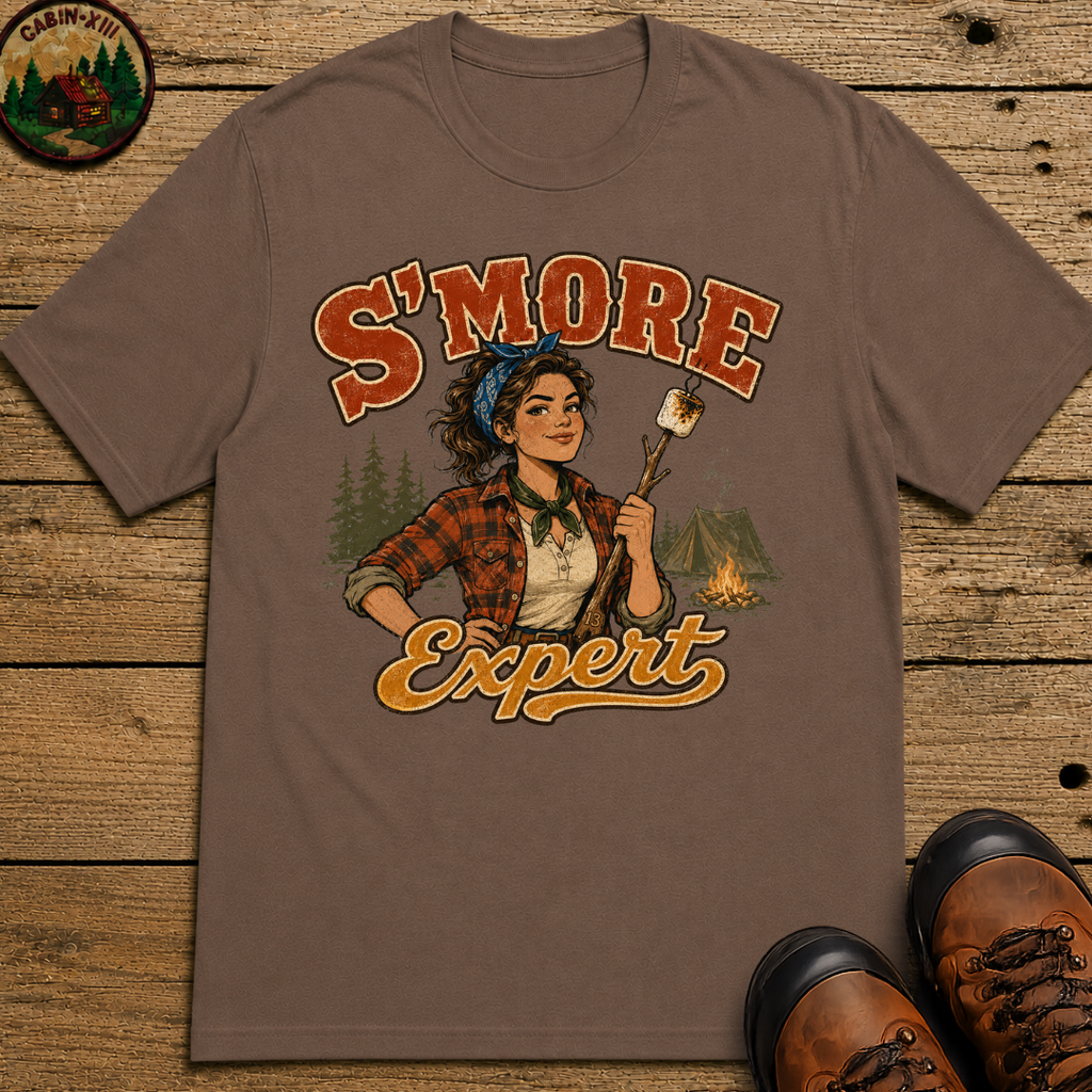 S'more Expert Funny Camping Shirt — Vintage Campfire Women's Tee