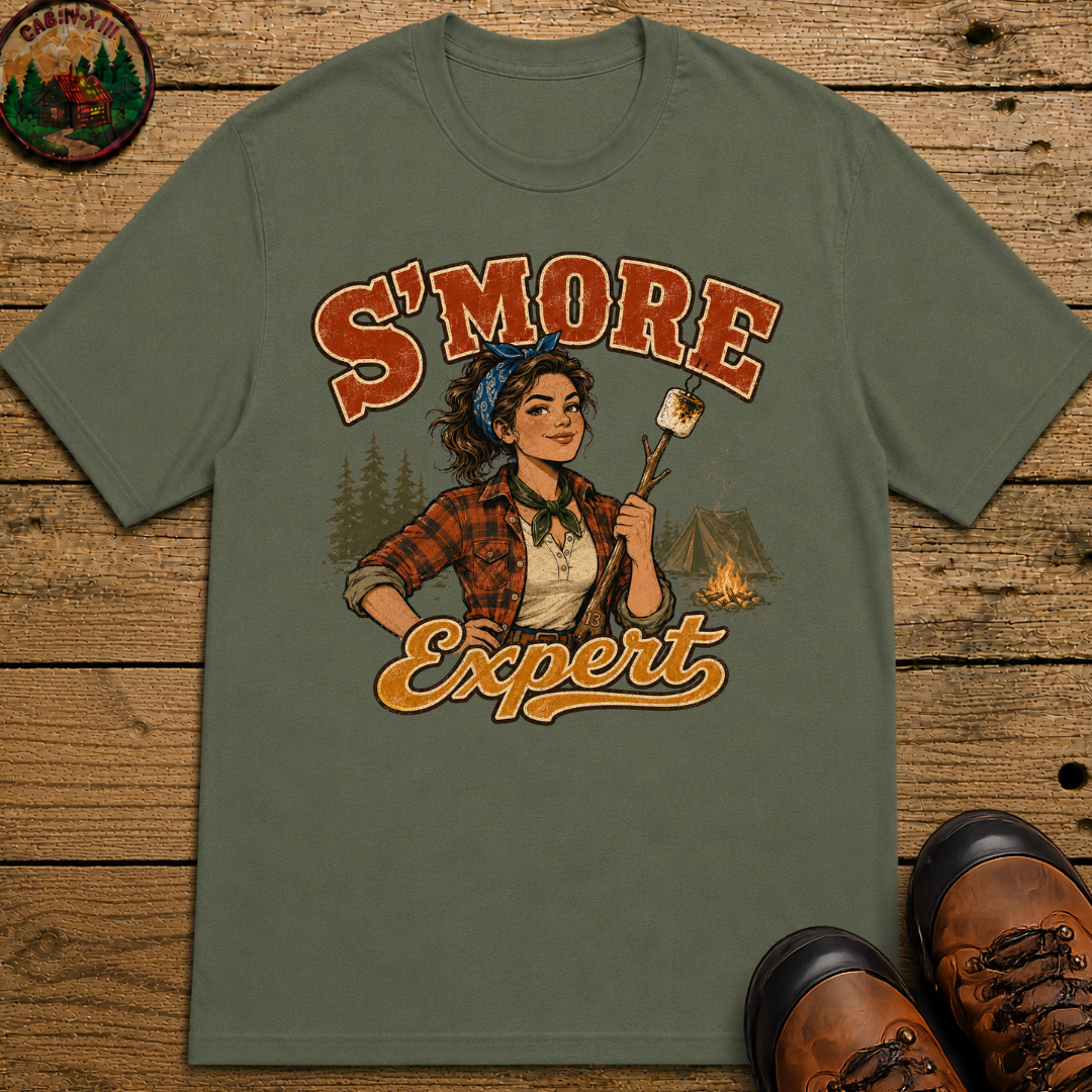 S'more Expert Funny Camping Shirt — Vintage Campfire Women's Tee