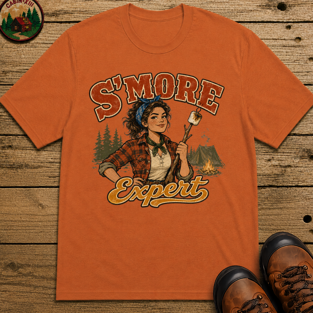 S'more Expert Funny Camping Shirt — Vintage Campfire Women's Tee