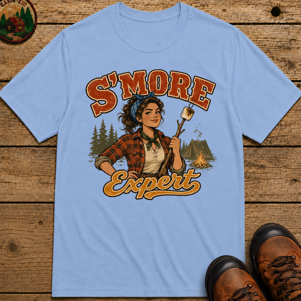 S'more Expert Funny Camping Shirt — Vintage Campfire Women's Tee