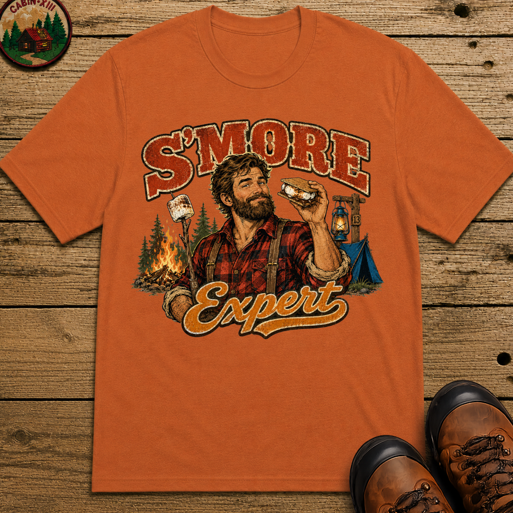 S'more Expert Funny Camping Shirt — Vintage Campfire Men's Tee