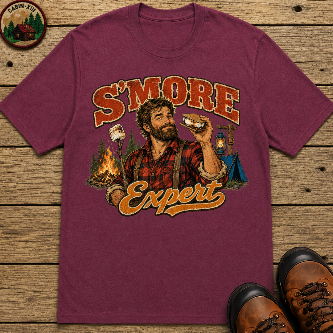S'more Expert Funny Camping Shirt — Vintage Campfire Men's Tee