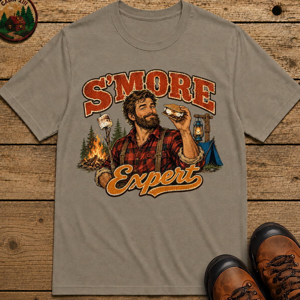 S'more Expert Funny Camping Shirt — Vintage Campfire Men's Tee