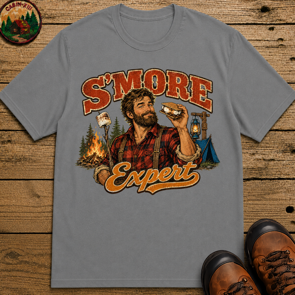 S'more Expert Funny Camping Shirt — Vintage Campfire Men's Tee
