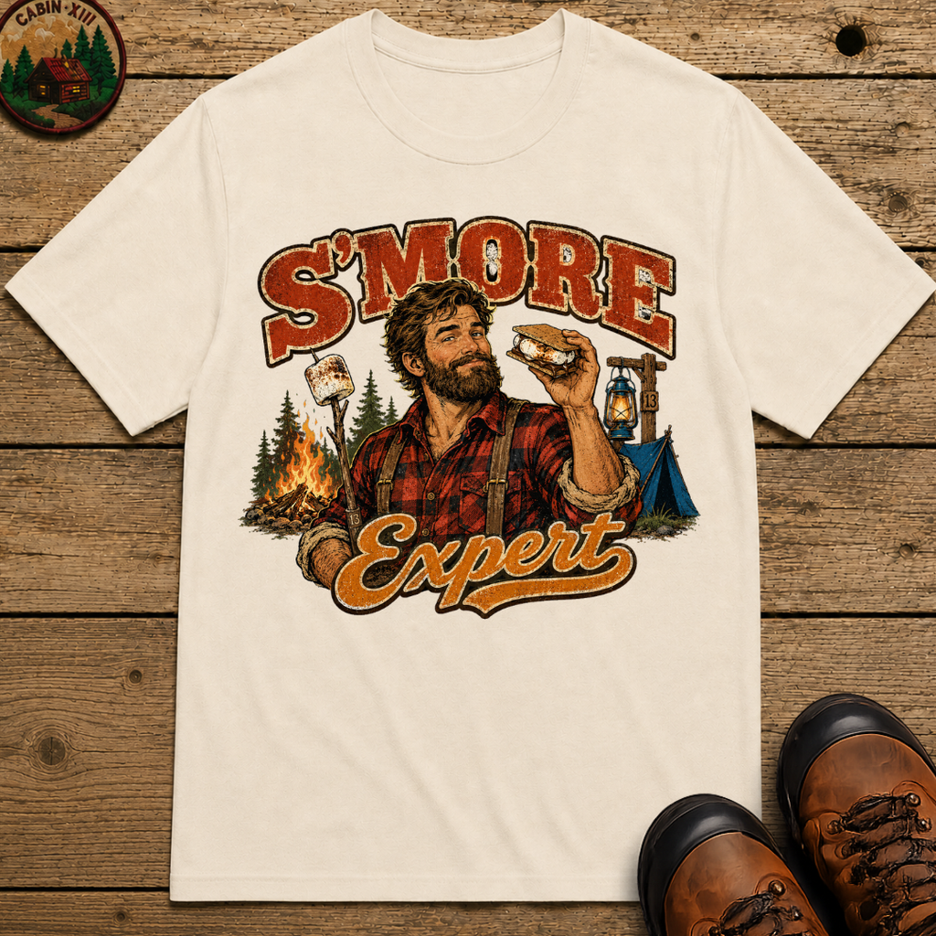 S'more Expert Funny Camping Shirt — Vintage Campfire Men's Tee