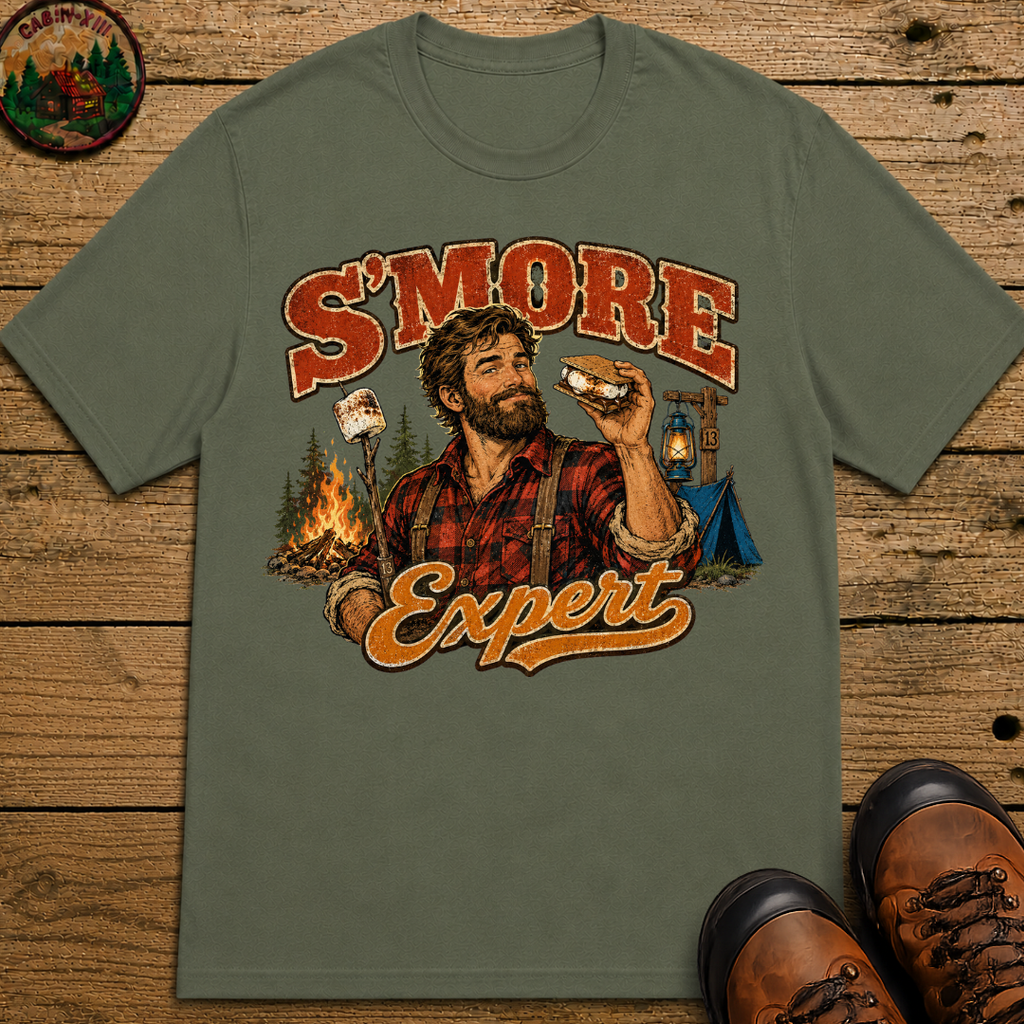S'more Expert Funny Camping Shirt — Vintage Campfire Men's Tee