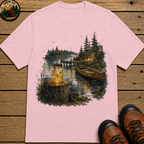 Firefly Mason Jar Lake Camping Shirt — Watercolor Outdoor Tee