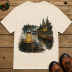 Firefly Mason Jar Lake Camping Shirt — Watercolor Outdoor Tee