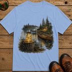 Firefly Mason Jar Lake Camping Shirt — Watercolor Outdoor Tee