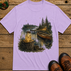 Firefly Mason Jar Lake Camping Shirt — Watercolor Outdoor Tee